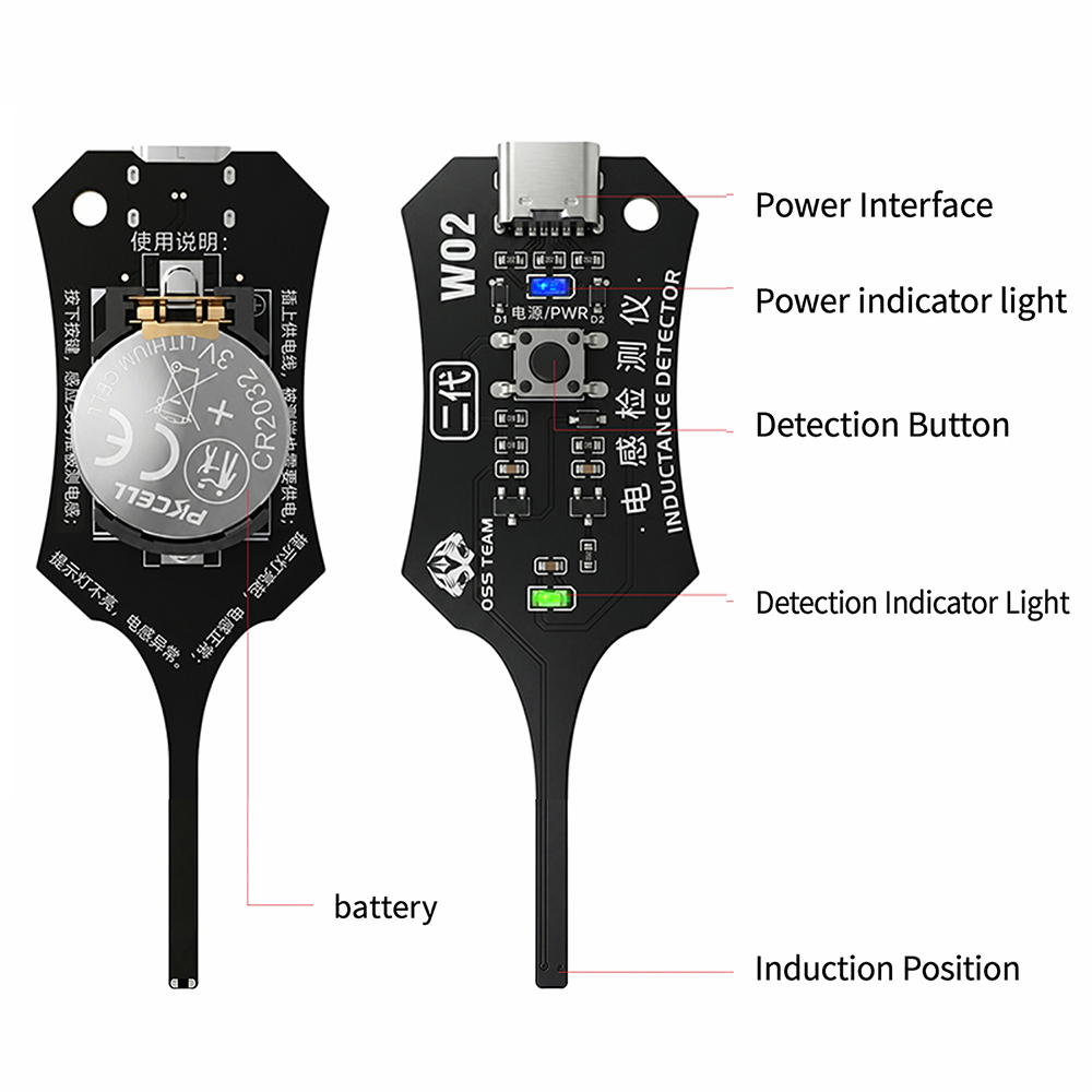 Co Detector Plug - Testeur d'inductance DC 5V pour carte