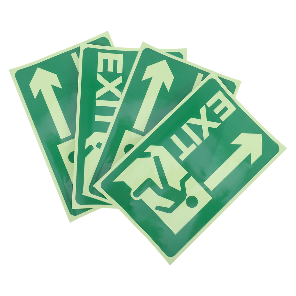 Emergency Exit Sign - Autocollants lumineux de sortie, 4 pièces,