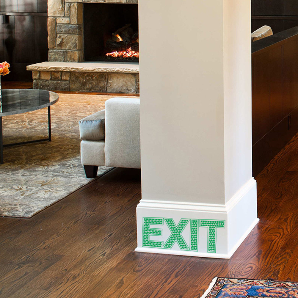 Emergency Exit Sign - Autocollant mural lumineux phosphorescent pour sorties
