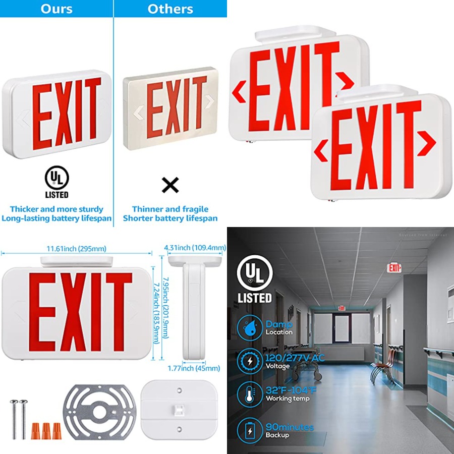 Panneau de sortie LED, éclaira - Emergency Exit Sign avis et prix