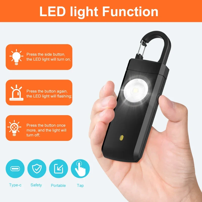 Lampe de poche LED d'auto-défe - Personal Alarm Keychain avis et prix