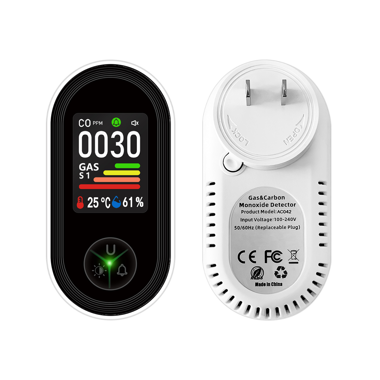 Détecteur de gaz 4-en-1 OEM et - Co Detector Plug avis et prix